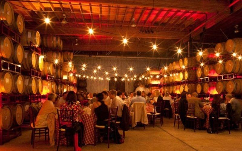 catered seafood dinner at San Francisco Bay Area winery event